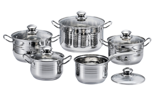 10pcs cookware set , Hot selling kitchenware set , straight shape , clear glass lid